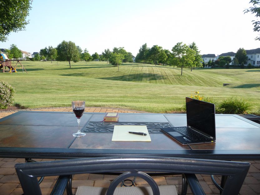 Summer workplace at home