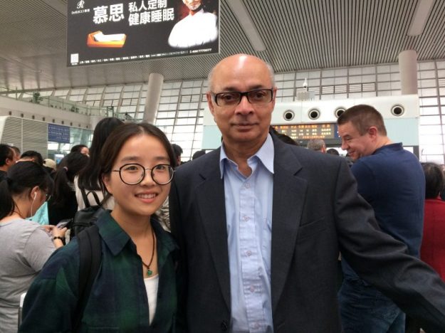 Chen and I at Hangzhou high speed rail station