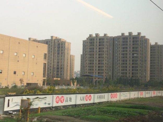 Newly constructed apartment blocks in China