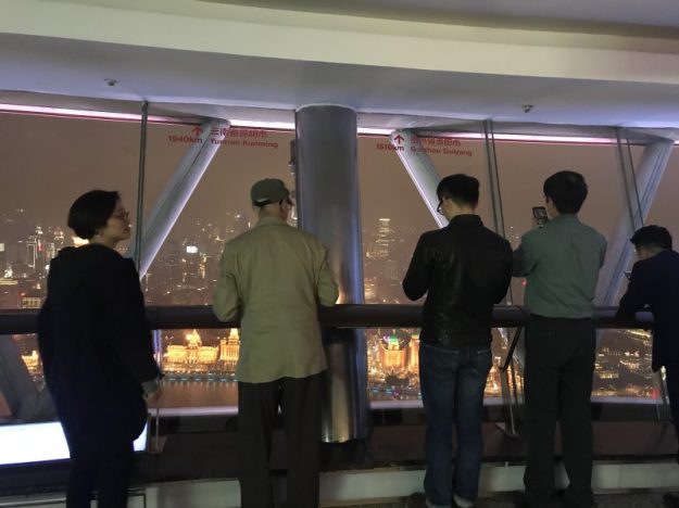 From the top of the Oriental Pearl Tower looking at the Bund