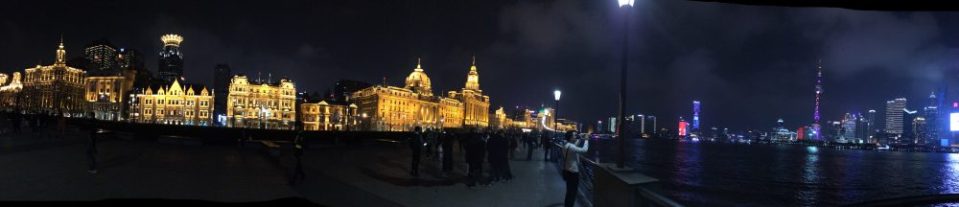 Panorama, Shanghai Bund at night
