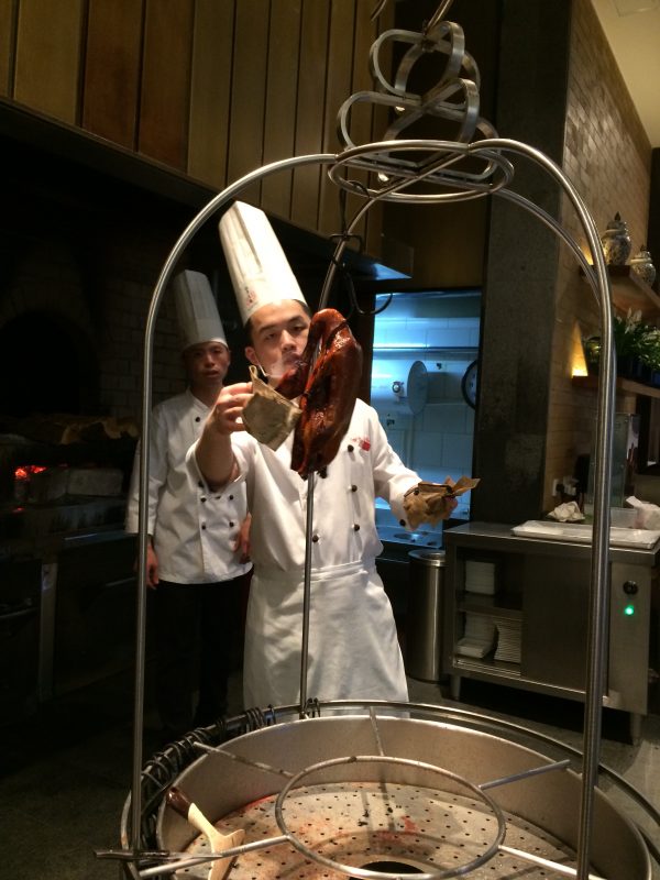 Preparing Beijing duck