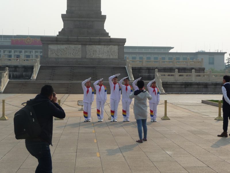Young Pioneers at drill, Tiananmen Square