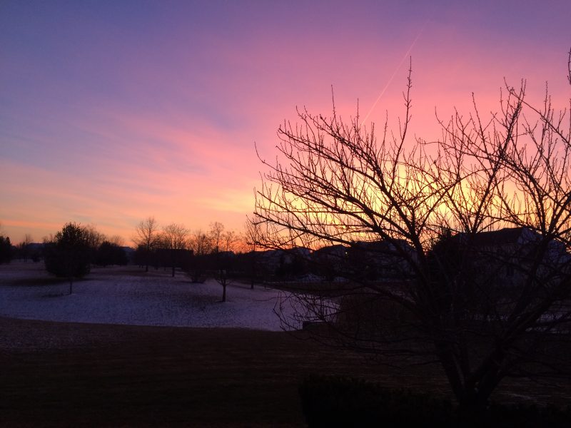 Winter sunset, Pennsylvania.