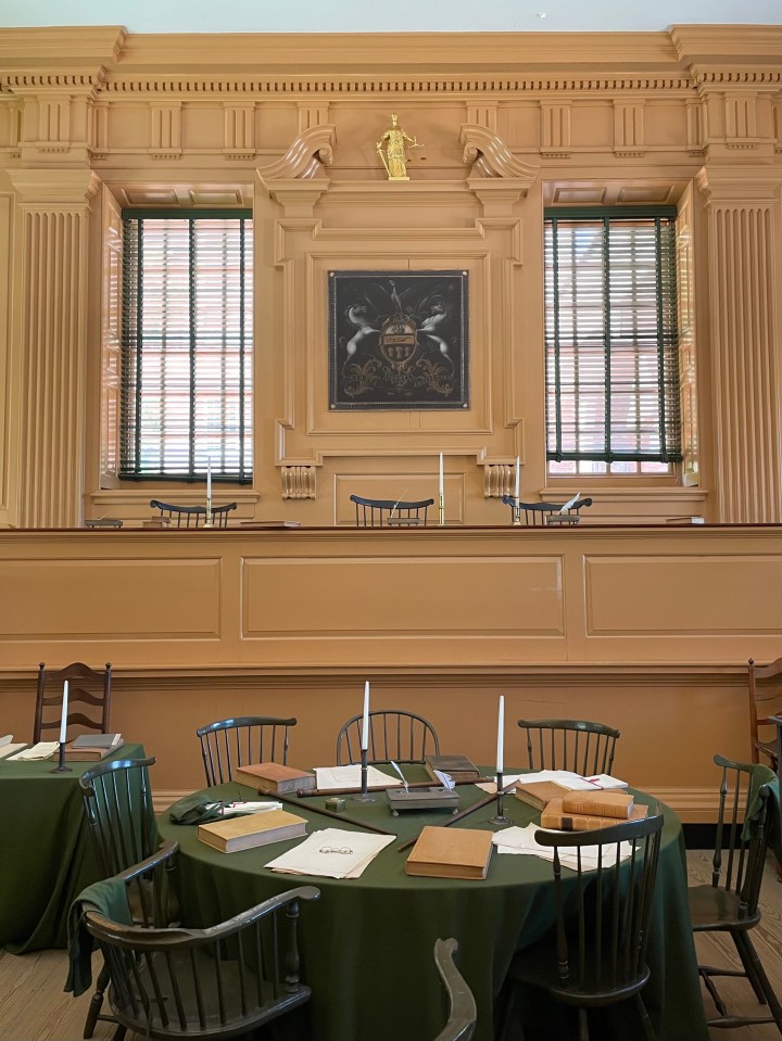 Close up of Court Room, Independence Hall, Philadelphia