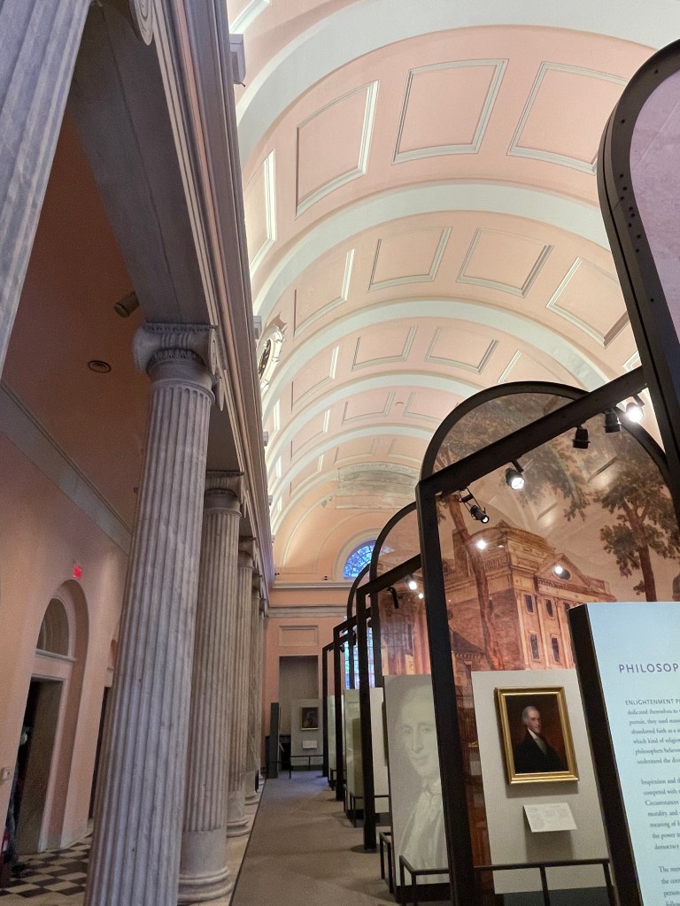 Doric columns and barrel vaulted ceiling, Portrait Gallery, Philadelphia