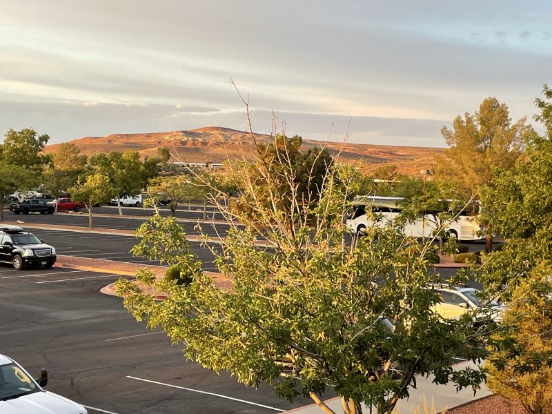 View from our hotel room at sunrise.