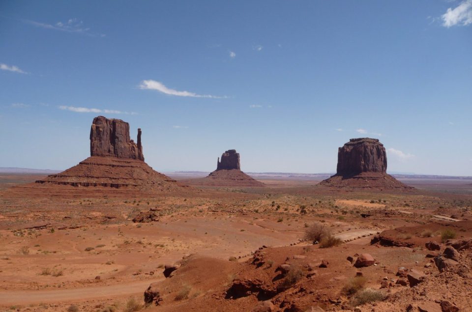 Monument Valley. Background of a scene from the movie Stagecoach starring John Wayne.