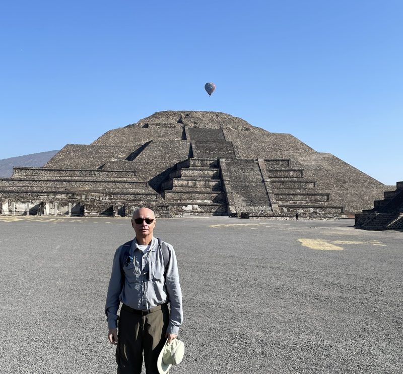 At the Pyramid of the Moon, Teotihuacán, Mexico.