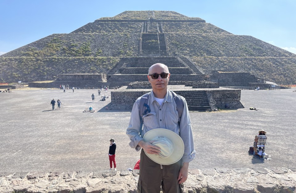 At the Pyramid of the Sun, Teotihuacán, Mexico.