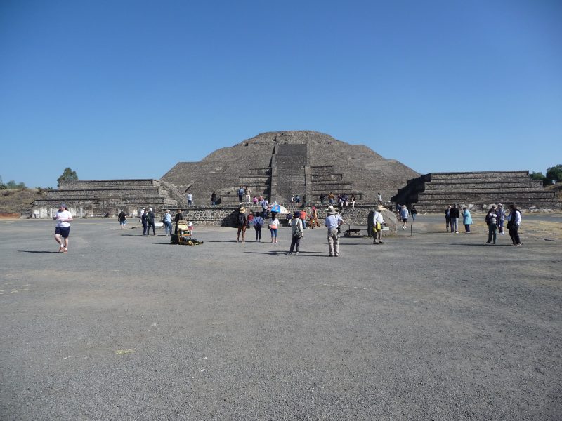 Plaza de La Luna with the Pyramid in the background, Teotihuacán, Mexico.