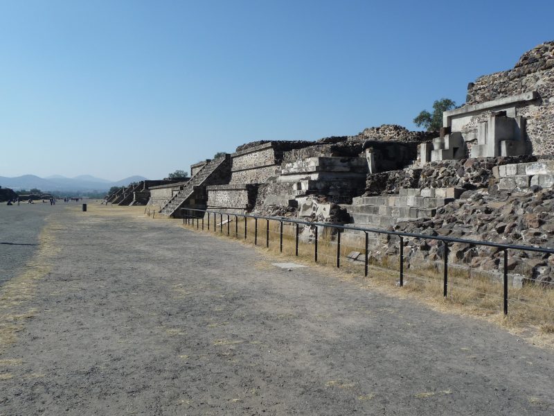 Ruins of temples and palaces along the Avenue of the Dead, Teotihuacán.