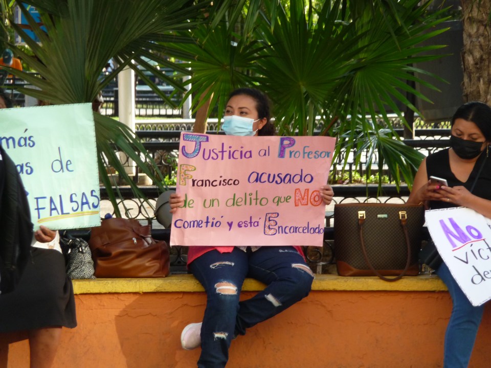 Protestors in Merida.