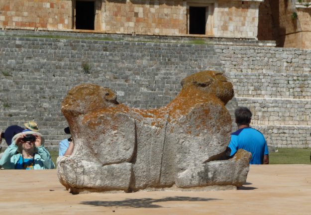Two-headed jaguar throne, Uxmal, Mexico.