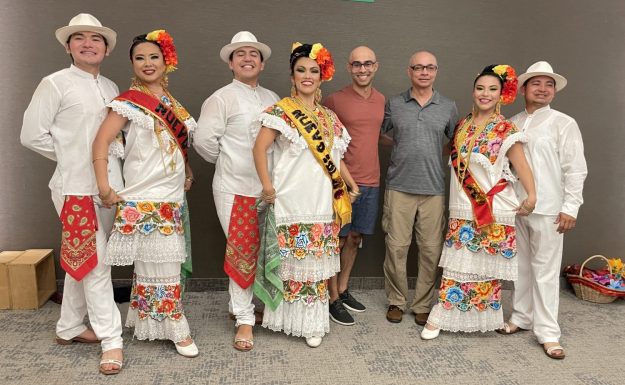 With Baile Folklorico dancers.