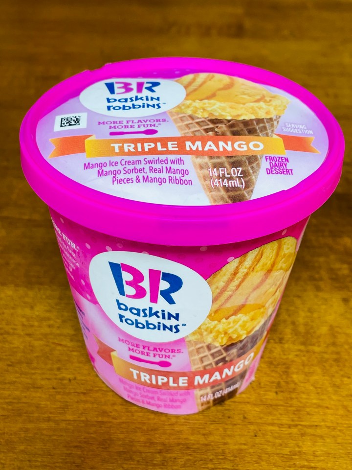 Baskin Robbins Triple Mango Ice Cream