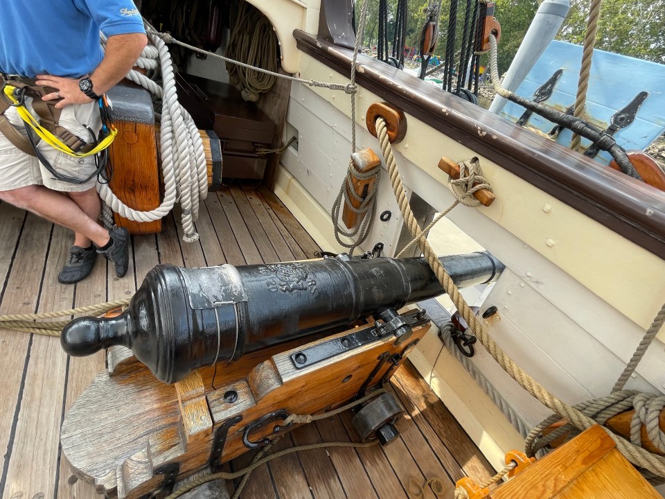 A cannon on the Kalmar Nyckel.