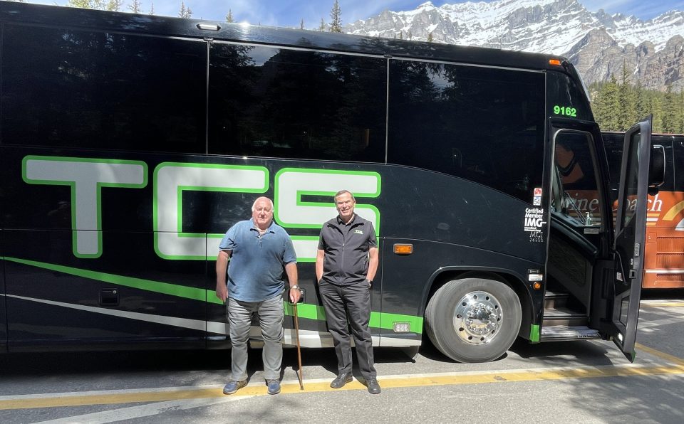 Our tour bus, Canadian Rockies tour, Canada.