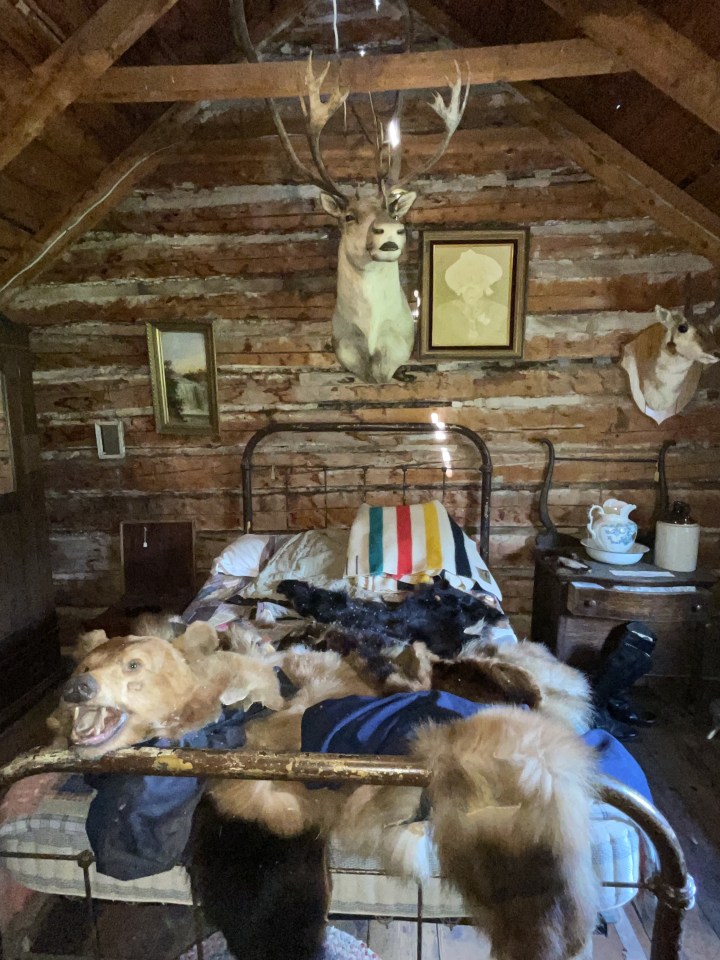A cabin in Kootenai Brown Pioneer Village, Alberta, Canada.