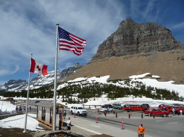 Logan Pass parking lot, Glacier National Park.