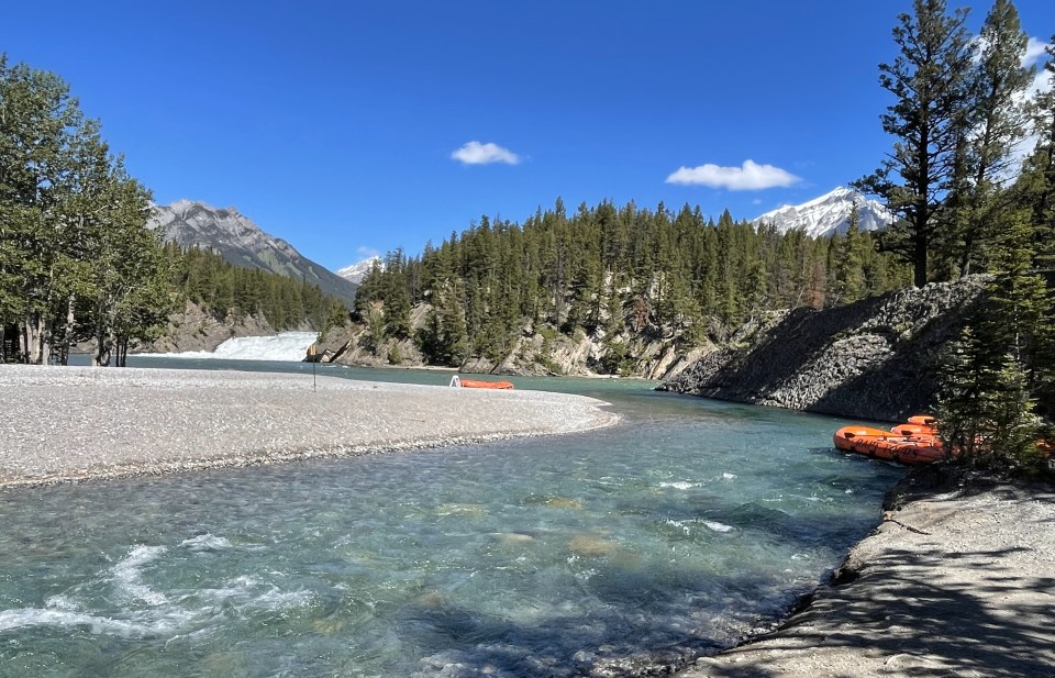 Bow River Falls and the Bow River, Banff.