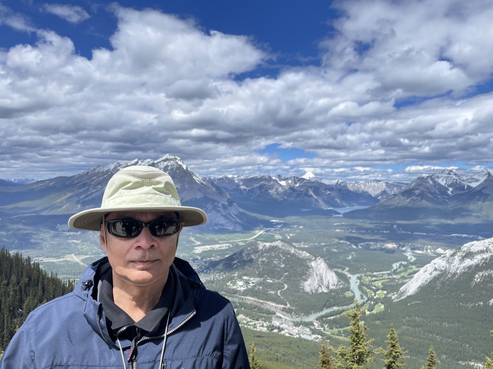 On the summit of Sulfur Mountain, Banff, Canada.