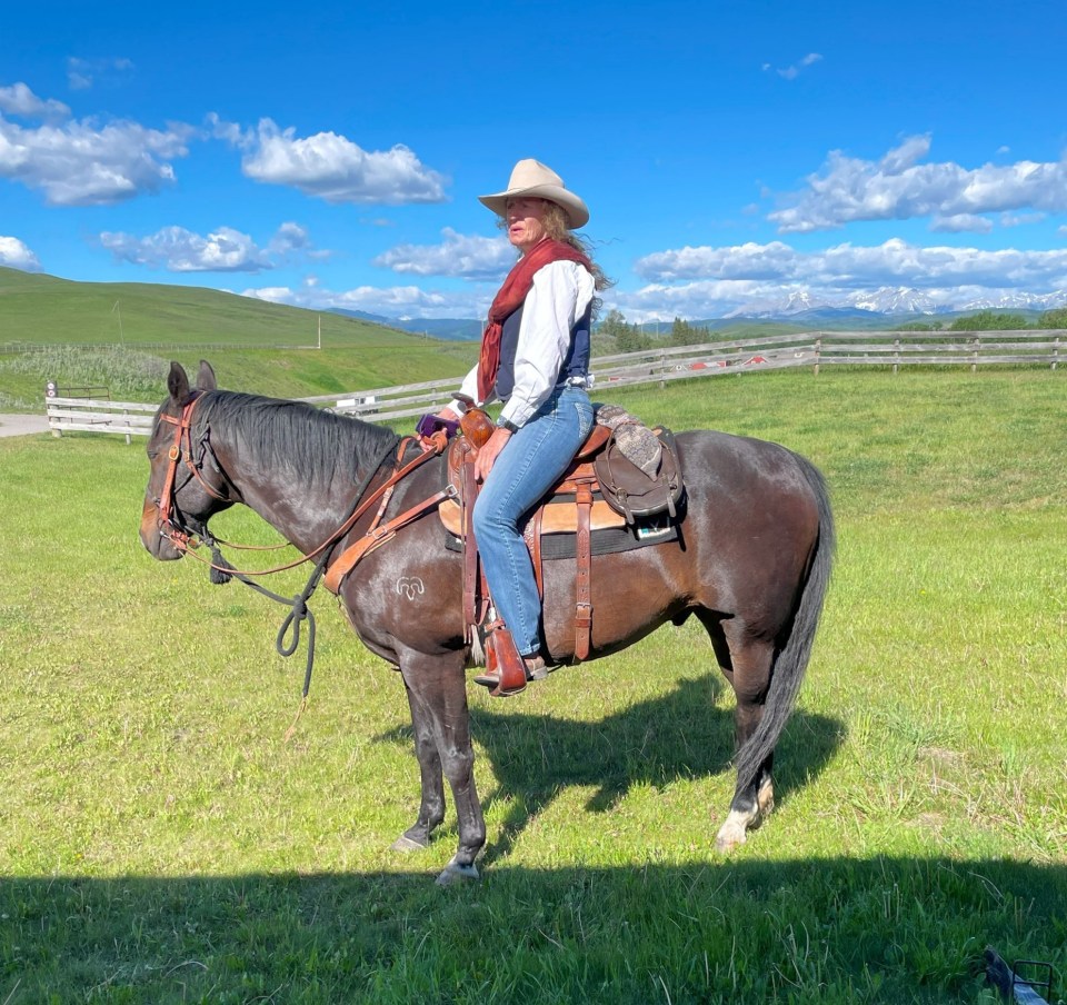 Bar U Ranch owner on a horse.