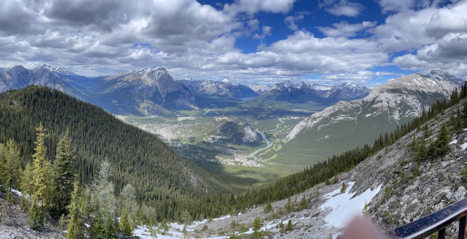 Panoramic View from the top of Sulphur Mountain, Banff, Canada.