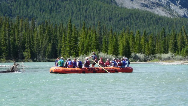 Rafting on the scenic Bow River, Banff.