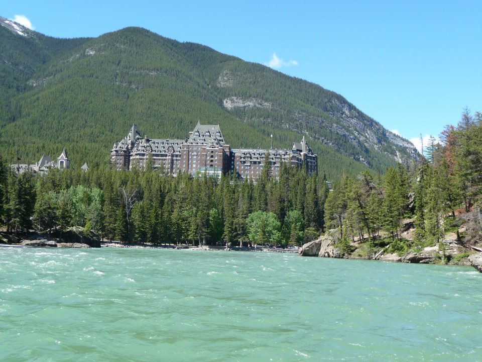 The Fairmont Banff Springs hotel, Banff. Picture taken from the raft.