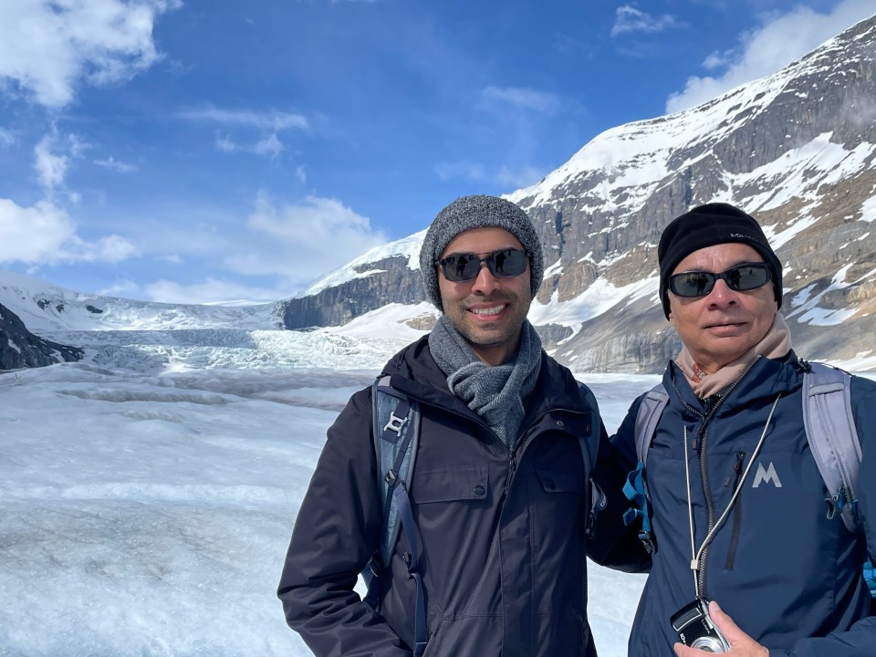 My son and I on the Columbia Icefield's Athabasca Glacier.