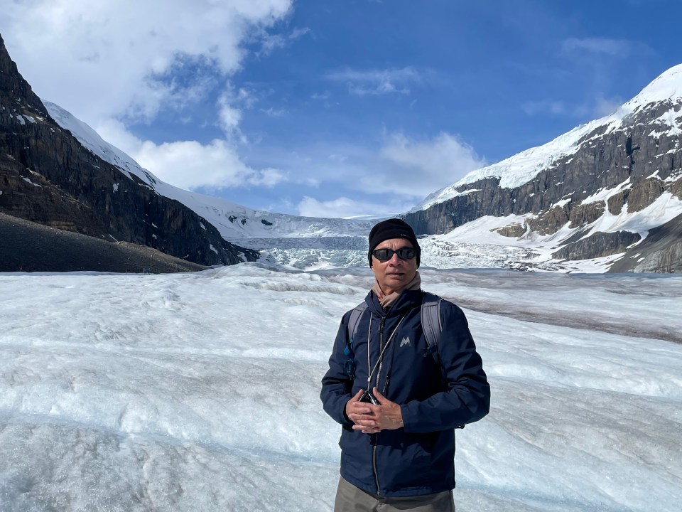 On the Columbia Icefield's Athabasca Glacier, Canada.